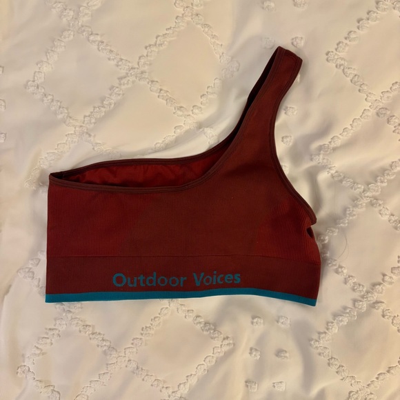 Outdoor Voices Other - Outdoor Voices Burgundy One-Shoulder Bra